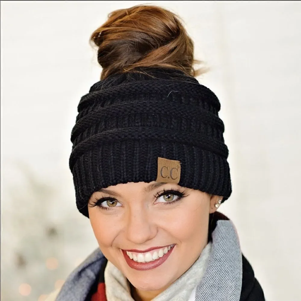 CC Messy bun ! Ponytail Beanie Hat Cutest